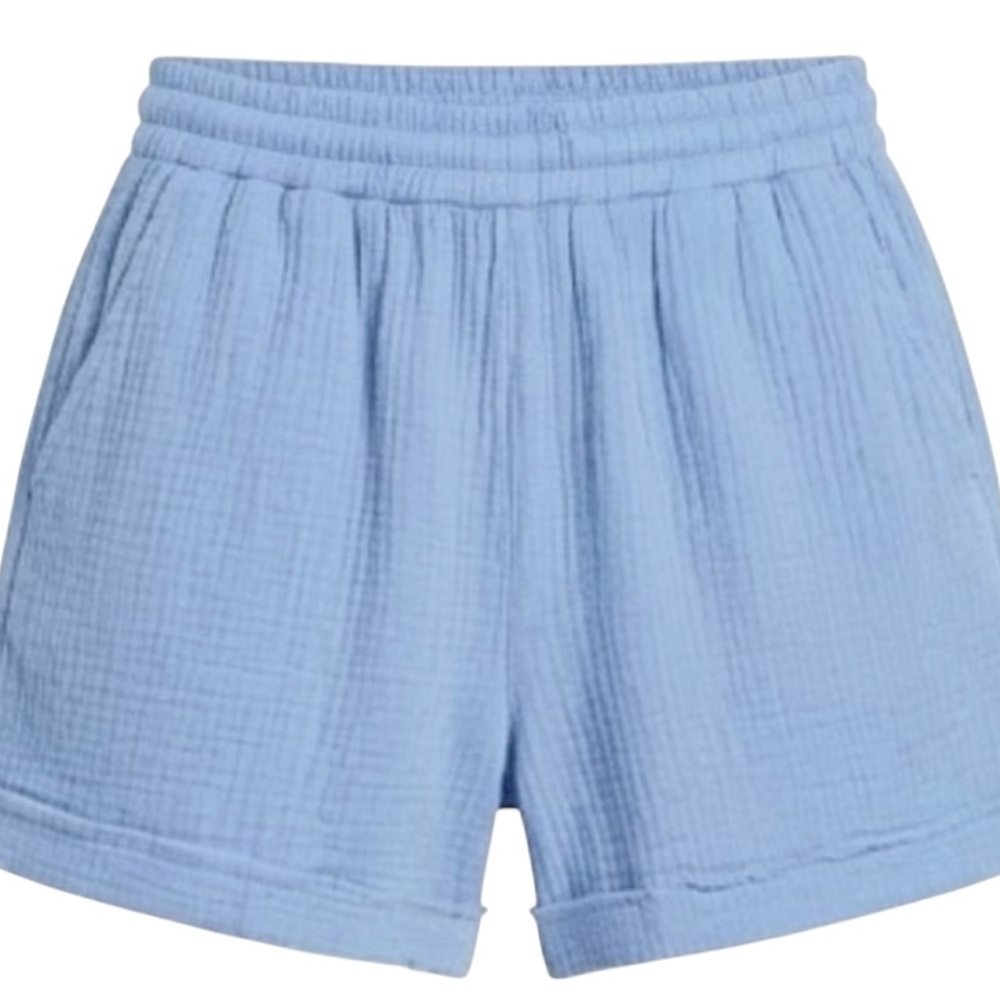 Light Blue Cotton Shorts
